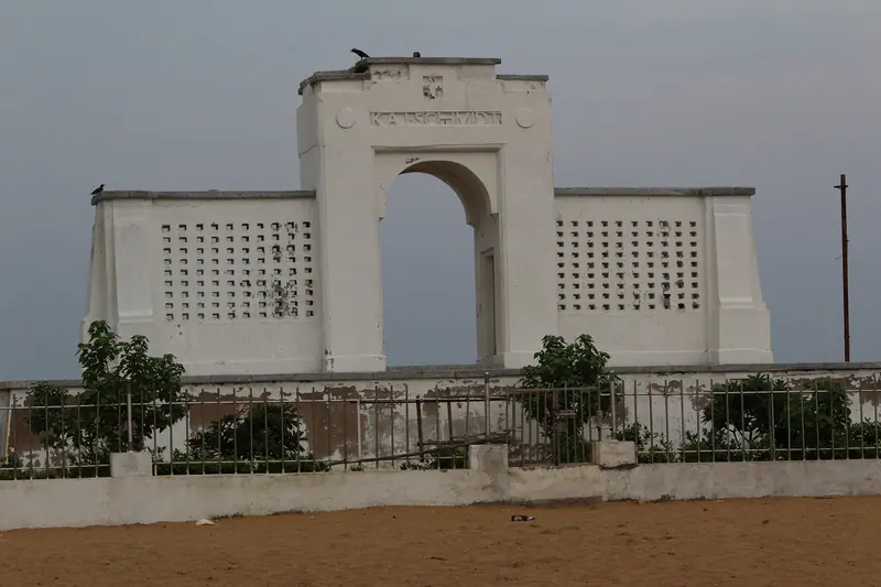 The Karl Schmidt memorial on Elliot's Beach, Besant Nagar, Chennai